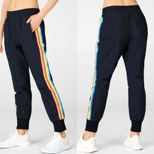 Black and Rainbow Fableti s Joggers-Size Small
